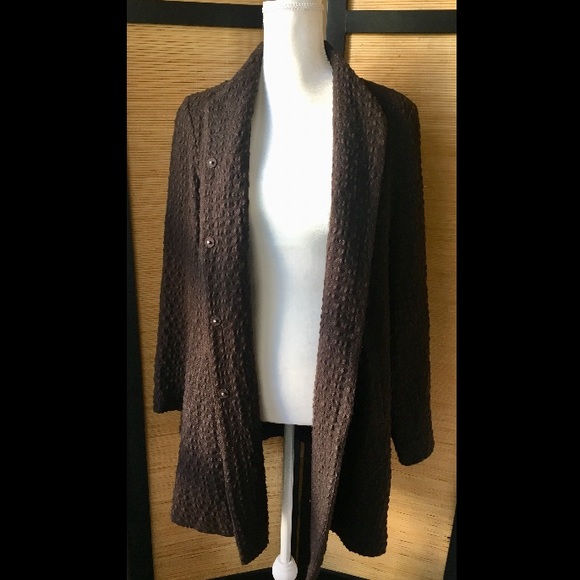 Eileen Fisher Brown Wool Blend Blazer - Picture 3 of 8